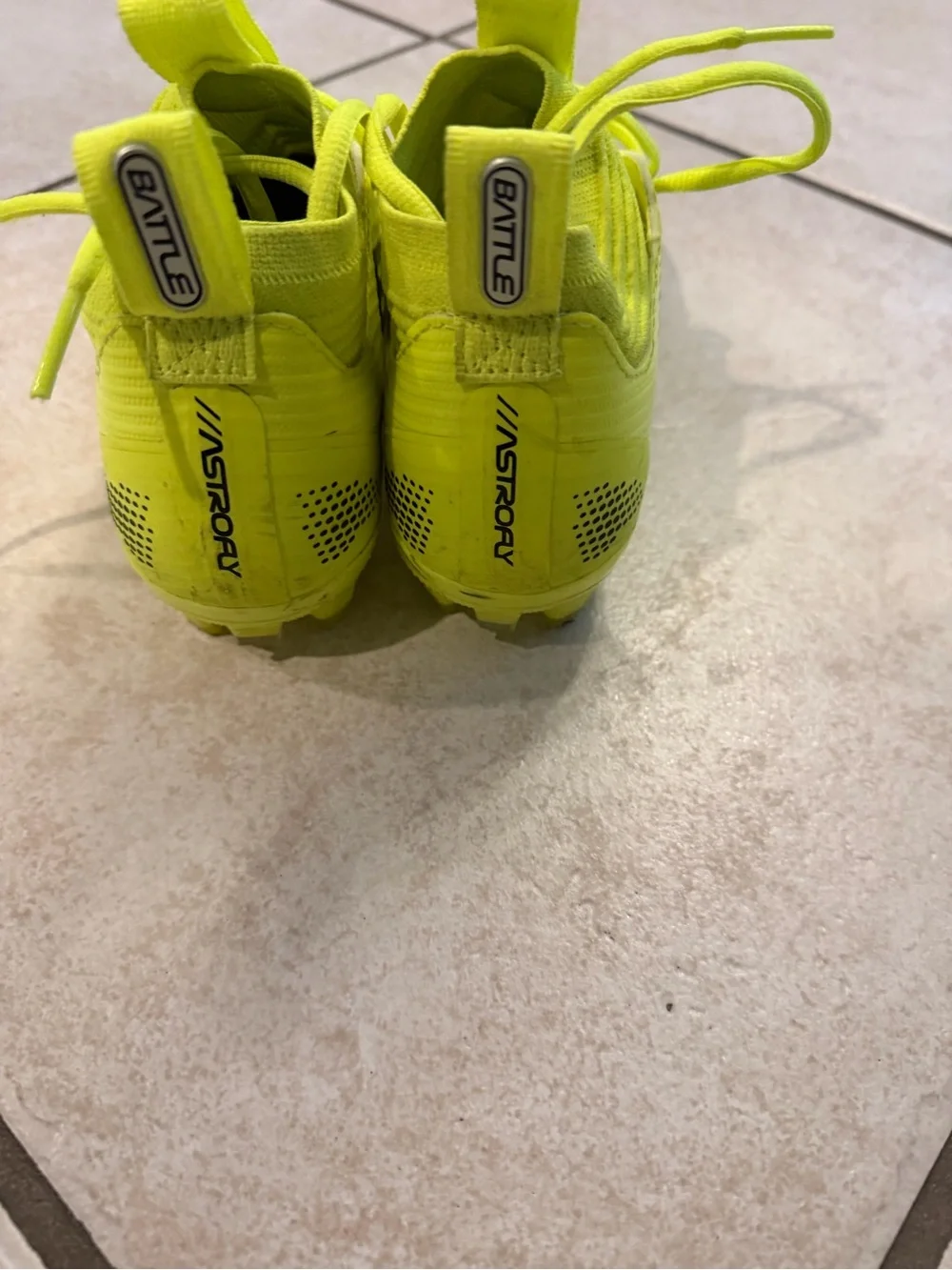 Kids Neon Yellow Football Cleats